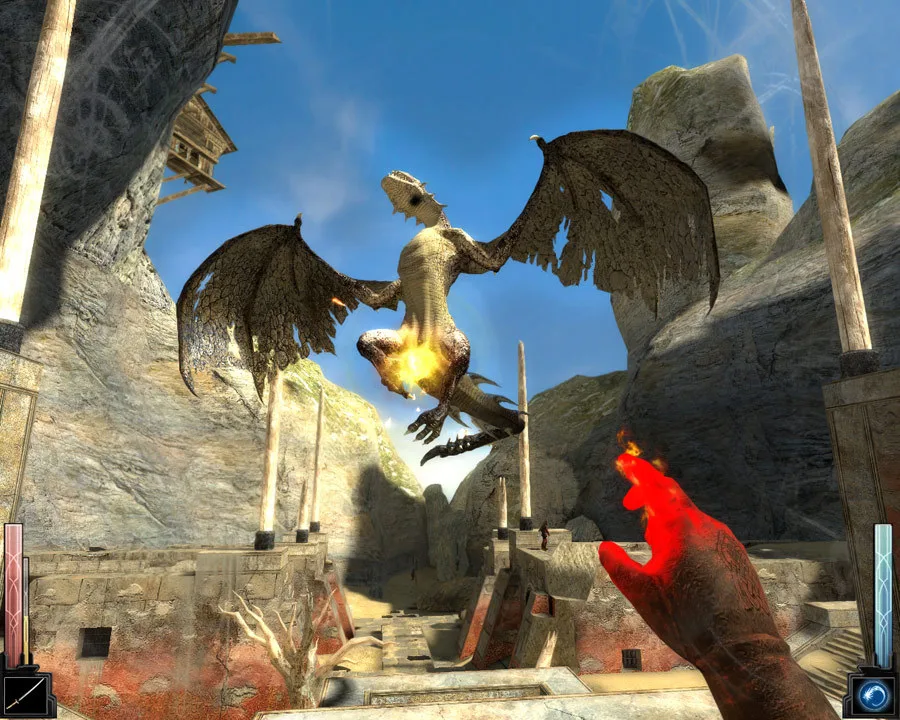 Dark Messiah — огненное заклинание против крылатой твари