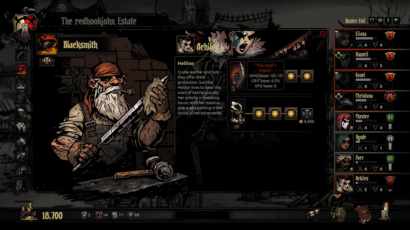 Кузница в Darkest Dungeon