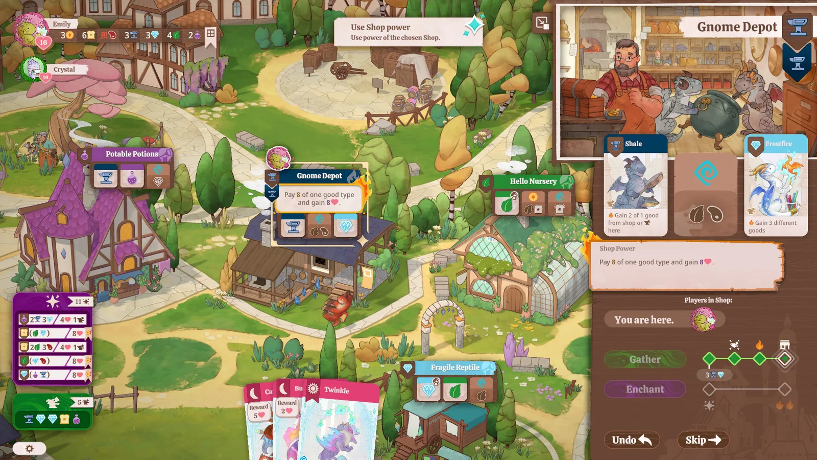 Экран лавки Gnome Depot в Flamecraft