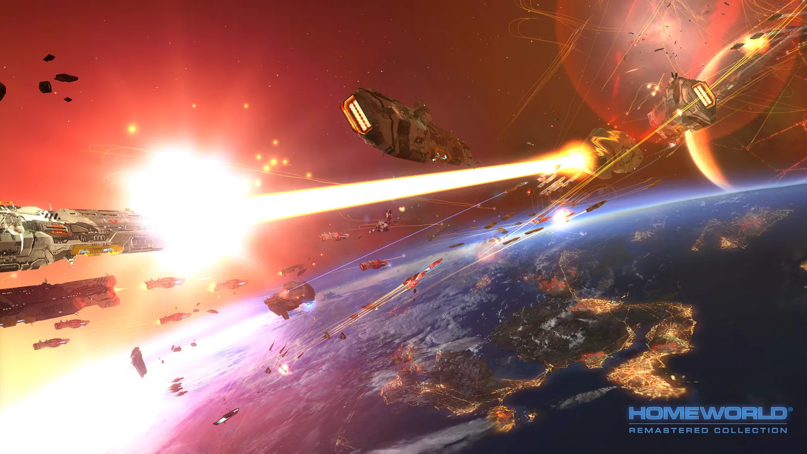 Флот над планетой в Homeworld