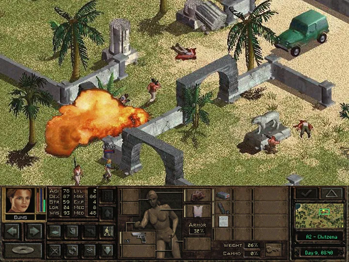 Взрыв в пустынном секторе Jagged Alliance 2