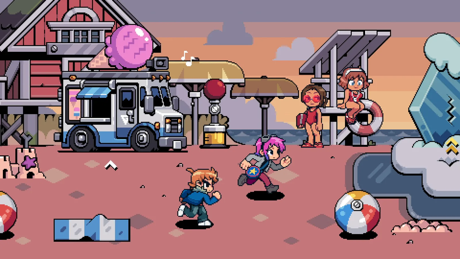 Пляжный уровень в Scott Pilgrim EX